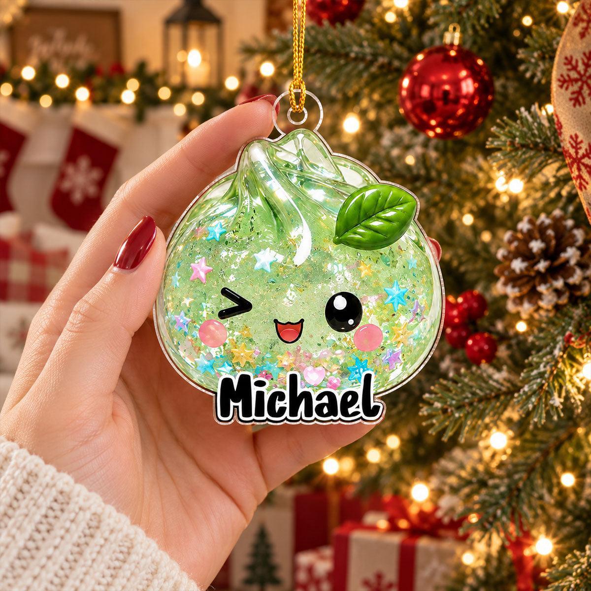 Custom Cute Gift For Kids Dumpling Squishy Christmas Ornament • Cute Dumplings - Personalized Acrylic Ornament - MyPhotoSocksAu