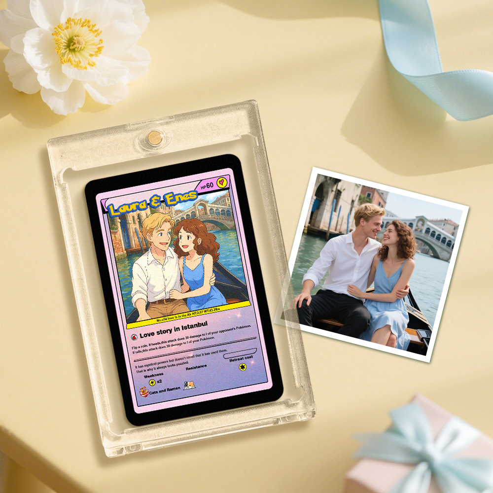 Custom Anime Card Personalized Love Gift for Anniversary, Valentine's Day or Birthday - MyPhotoSocksAu