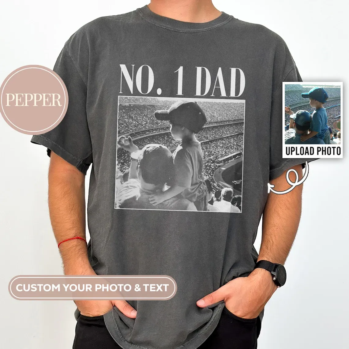 Custom Photo Dad Shirt, Personalised Comfort Colors Dad Shirt, Dad Picture Tshirt , Christmas Gift for Dad, Dad Tee, Dad Gift, Grandpa Gift - MyPhotoSocksAu