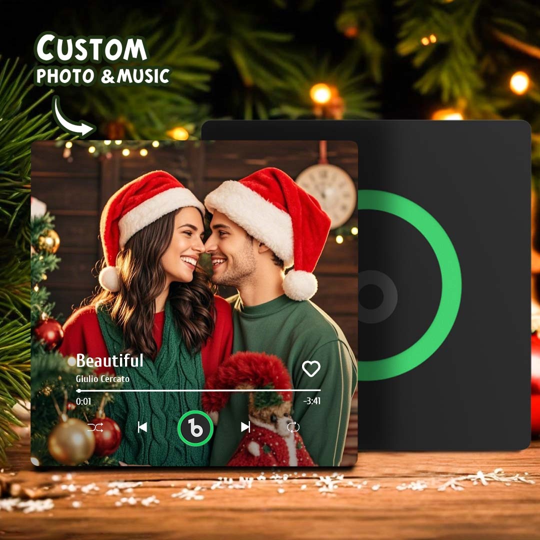 Personalized Music Fridge Magnet Valentine Gift Colorful Frame Album Fridge Magnet Music Wall Photo Sticker Music Movement That Can Be Played Gift for Couple