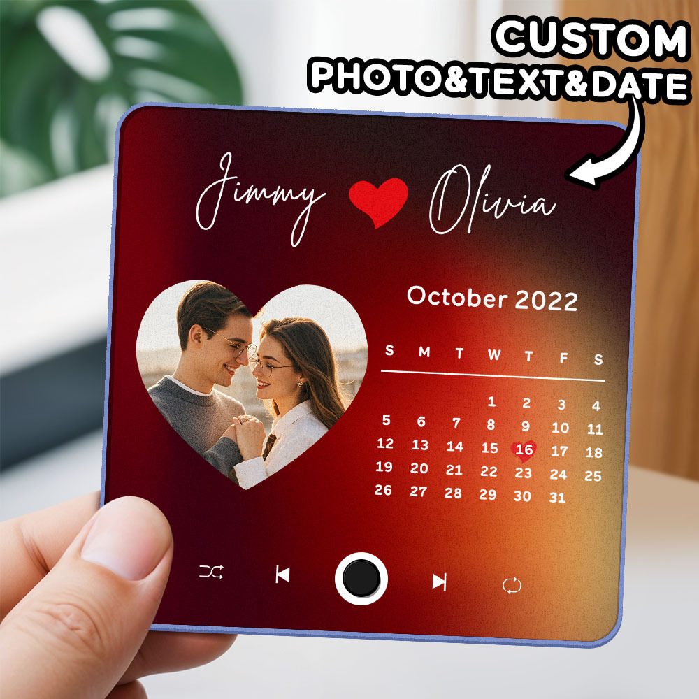 Custom Multi Photo Album Music Fridge Magnet Photo and Date Music Fridge Personalized Phone Music Fridge Magnet Pro - MyPhotoSocksAu