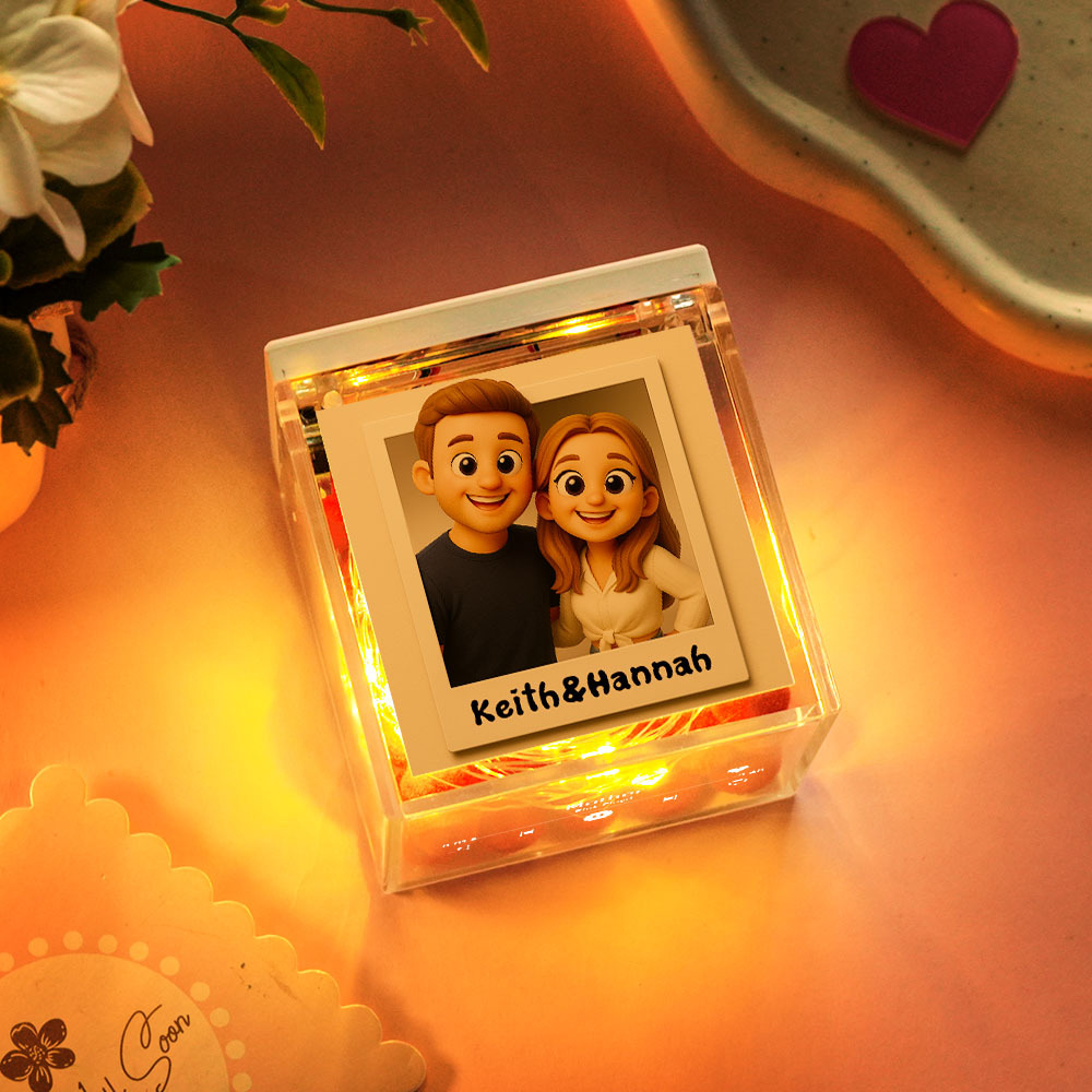 Custom Anime Mini Vinyl Record Player Photo Automatic Music Player Personalized Gifr For Boyfriend - MyPhotoSocksAu