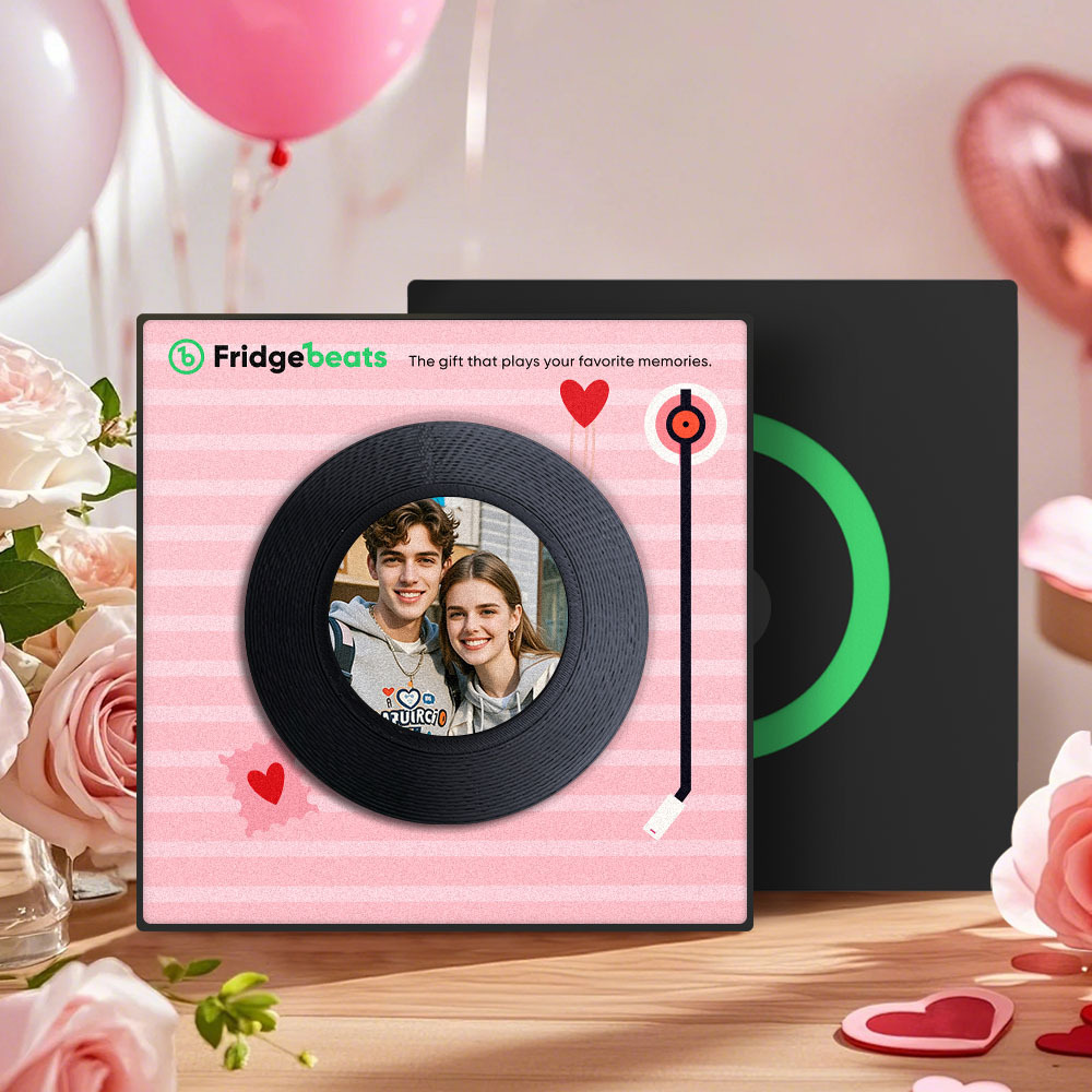 Custom Music & Photo Fridge Magnet Can Customize 1-6 Vinyl and Songs - MyPhotoSocksAu