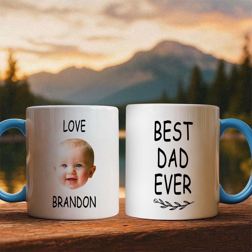 Father's Day Gift Custom Mug Add Your Photo & Text Multi-colored Mug Best Dad Ever Gift Idea - MyPhotoSocksAu