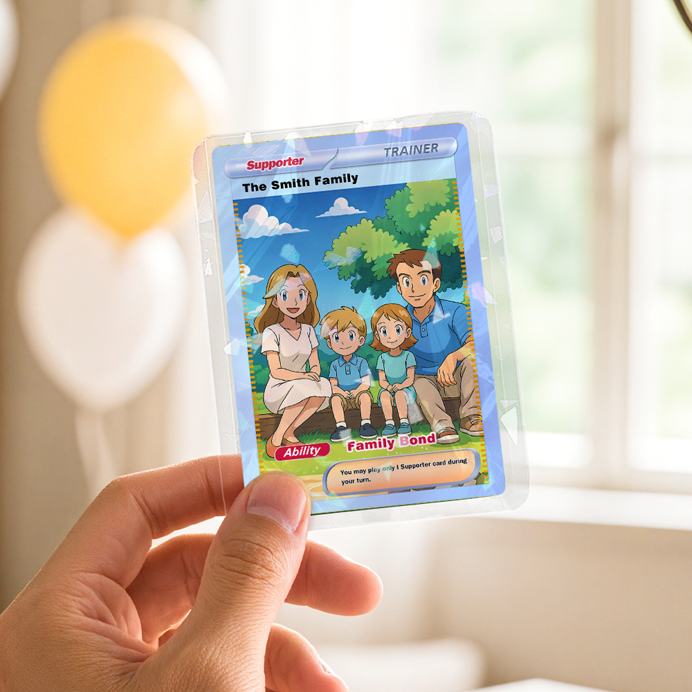 Custom Anime Trading Card Personalized Collectible Card with Your Photo & Name| Unique Gift for Fans & Couples Christmas Gifts - MyPhotoSocksAu