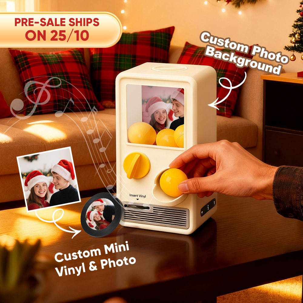 Personalized Music and Photo Music Gachapon Machine Custom Song Mini Record Box Retro Christmas Gifts for Her - MyPhotoSocksAu