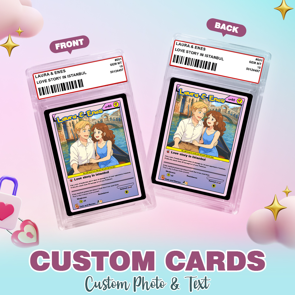 Custom Anime Card Personalized Love Gift for Anniversary, Valentine's Day or Birthday - MyPhotoSocksAu