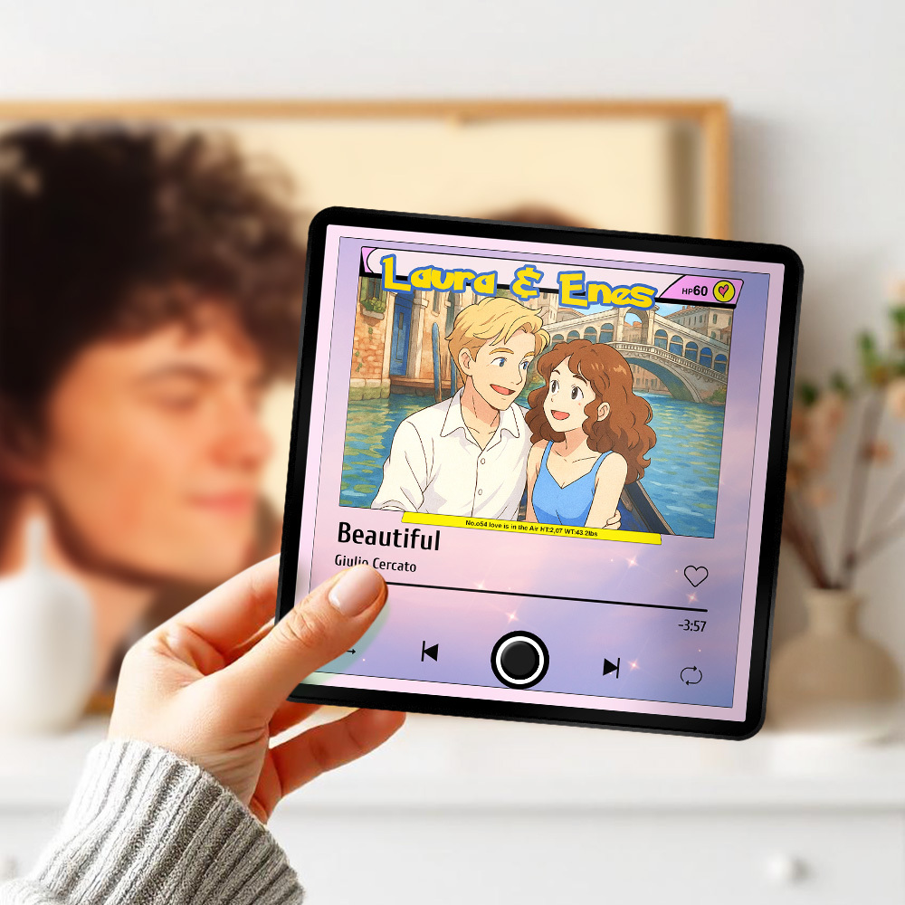 Custom Cartoon Dad Photo Fridge Magnet Music Can Be Played Without Cell Phone Music Photo Fridge Magnet Decoration for Lover - MyPhotoSocksAu