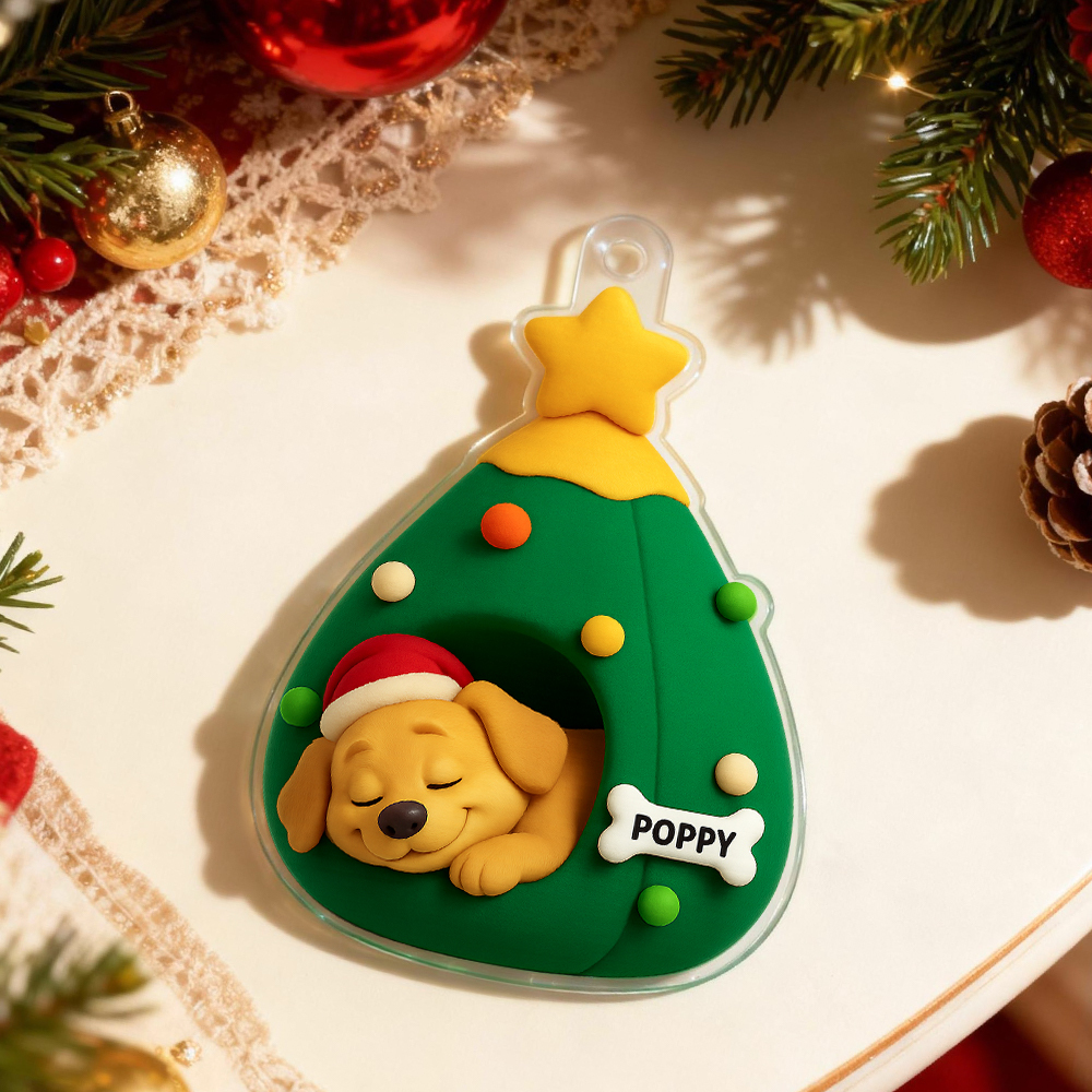 Custom Acrylic Car Hanger Pet Love In Stocking Christmas Gifts for Cute Pets Cats Xmas Lovely Gift In Memory of Your Pets Existence - MyPhotoSocksAu