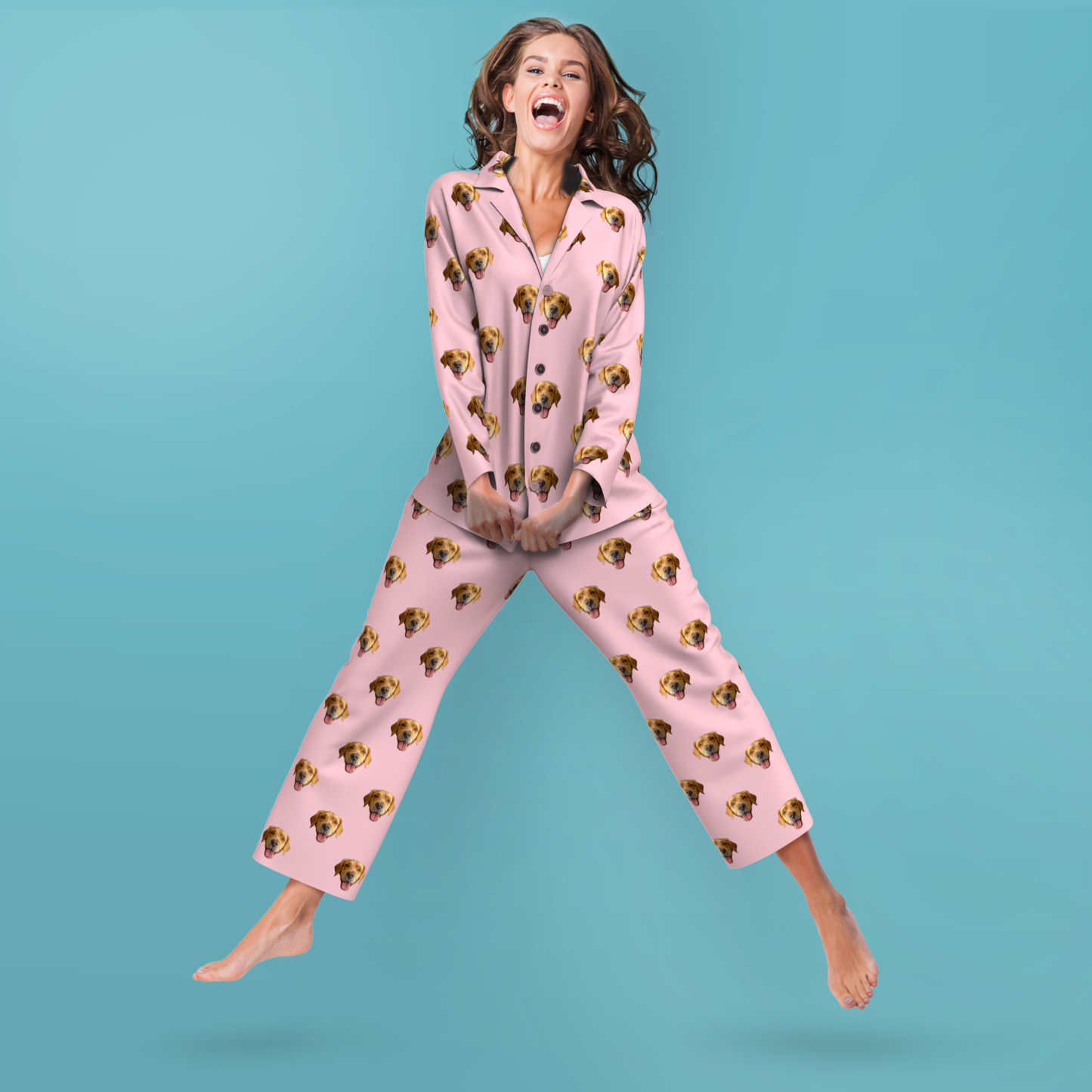 Custom Face Pajamas Long Sleeve Pajamas Dog Long Sleeve Sleepwear
