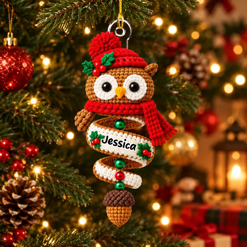 Custom Family Ornament, Christmas Gift for Family Members •  Merry Little Miracle - Personalized Acrylic Ornament - MyPhotoSocksAu