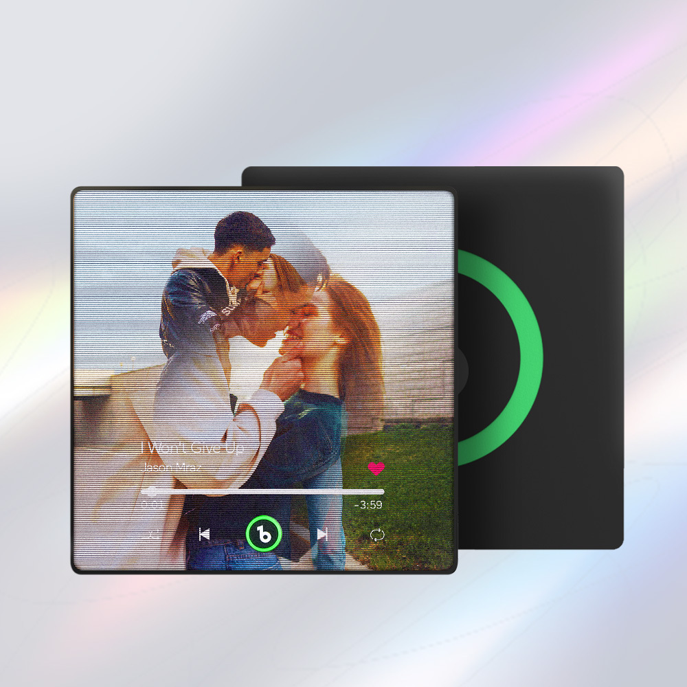 Custom Lenticular Flip Music Fridge Magnet Personalized 2 Photos in 1 Album Fridge Magnet Father's Day Gift