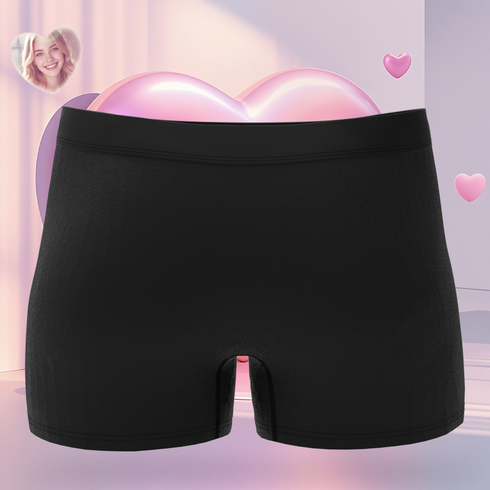 Custom Face Men's Boxer Pink Heart Style Black Underwear Gifts For Him - MyPhotoSocksAu