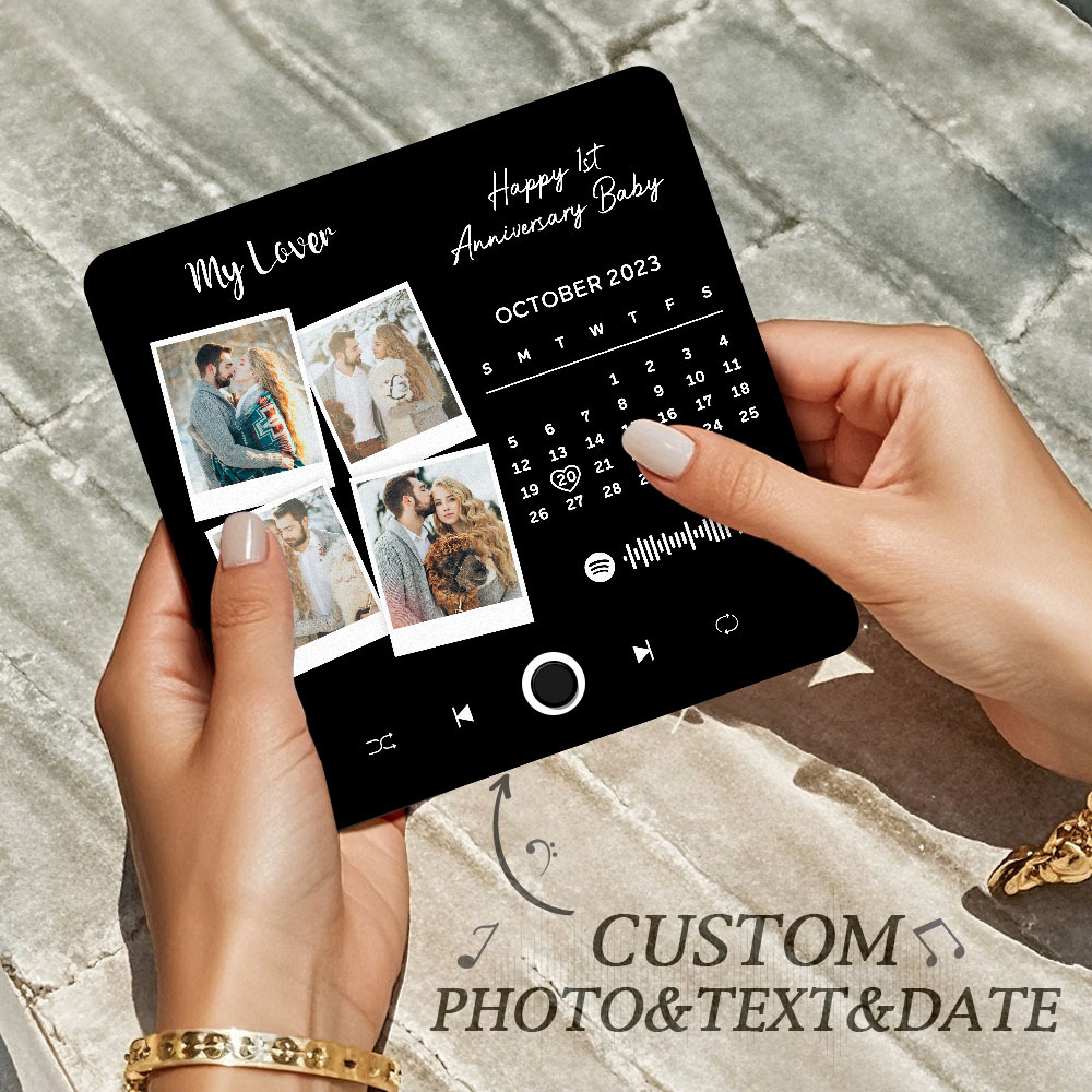 Custom Multi Photo Album Music Fridge Magnet Photo and Date Music Fridge Personalized Phone Music Fridge Magnet Pro - MyPhotoSocksAu