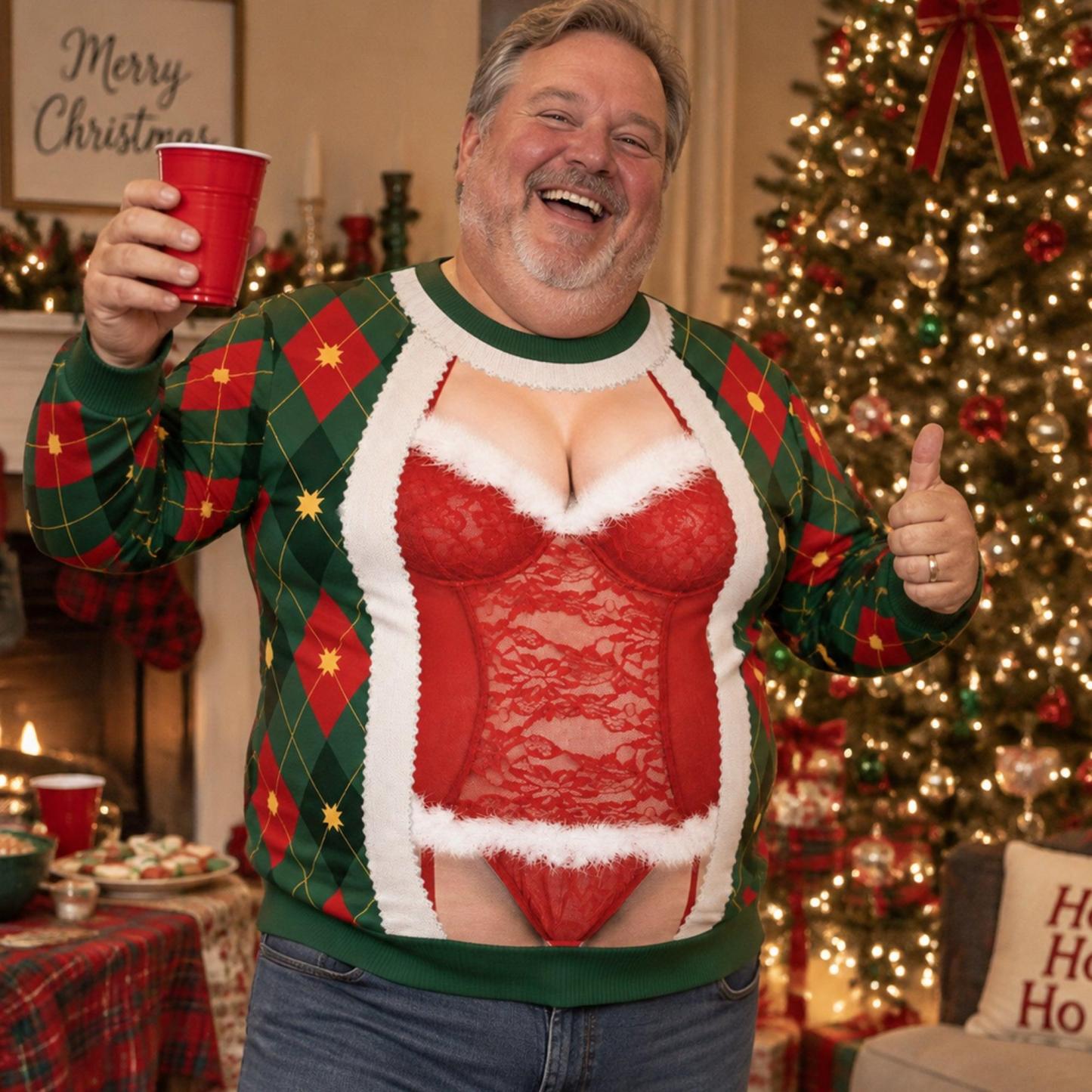 Custom Funny Christmas Sweatershirt Ugly Holiday Gift - Personalized Sweatershirt - MyPhotoSocksAu