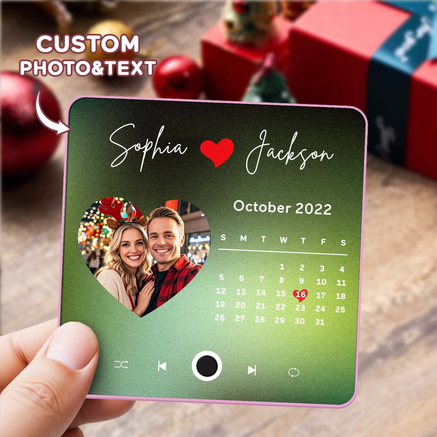 Custom Multi Photo Album Music Fridge Magnet Photo and Date Music Fridge Personalized Phone Music Fridge Magnet Pro - MyPhotoSocksAu