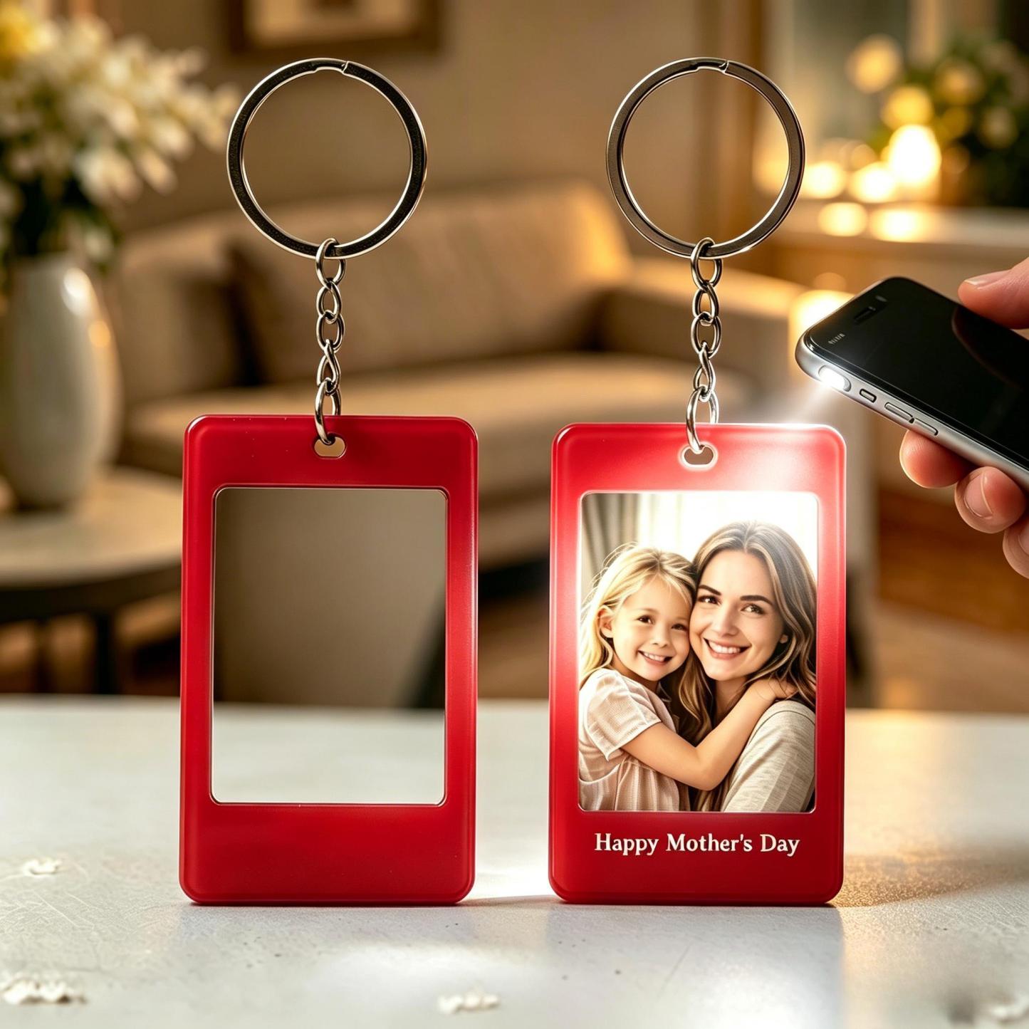 Custom Mirror Photo Keychain, Hidden Image Keyring, Personalized Mother's Day Gift from Daughter - MyPhotoSocksAu