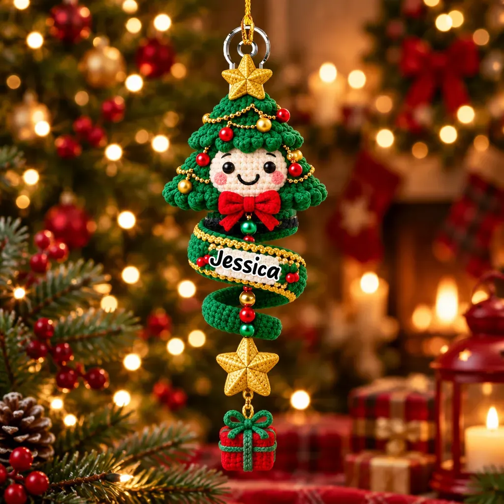 Custom Family Ornament, Christmas Gift for Family Members •  Merry Little Miracle - Personalized Acrylic Ornament - MyPhotoSocksAu
