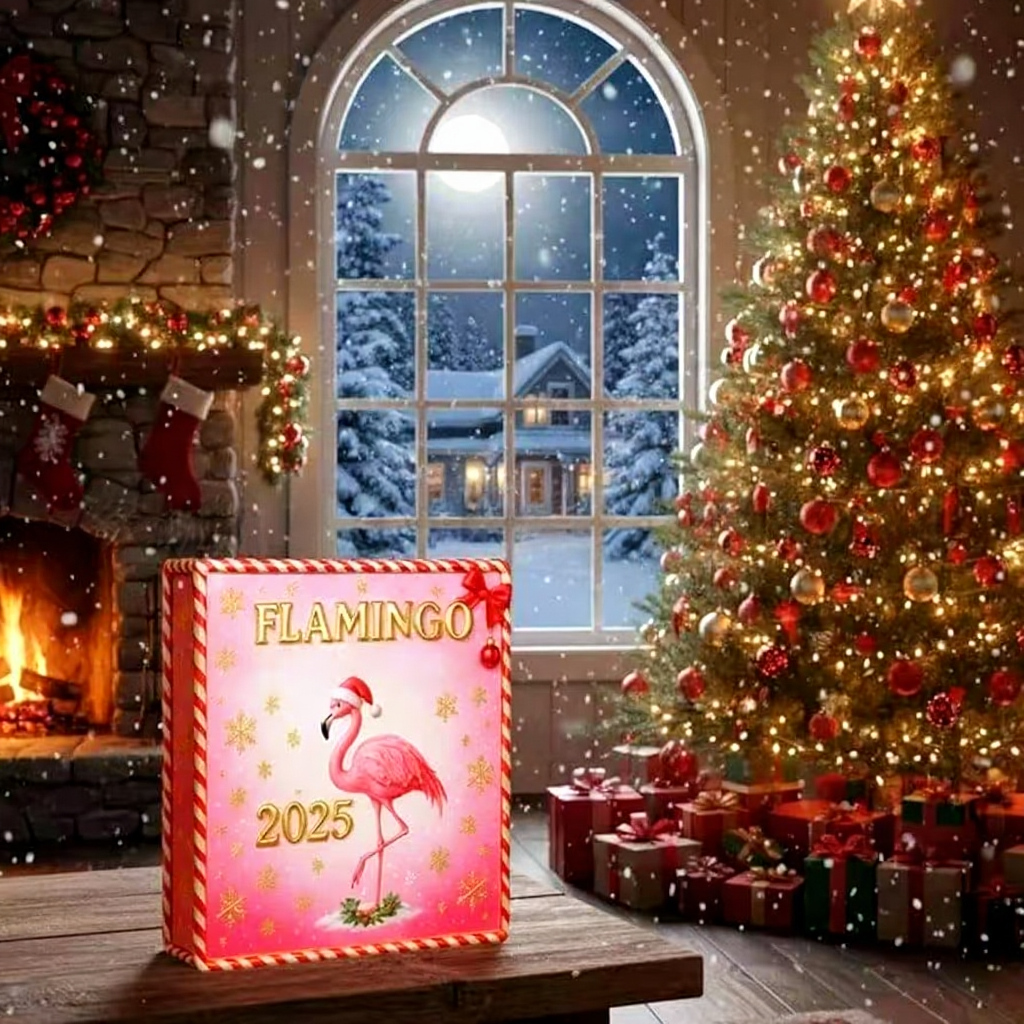 Flamingo Advent Calendar 2025 – 2D Acrylic Pink Flamingo Christmas Countdown Box, Tropical Holiday Decor Gift for Girls & Women - MyPhotoSocksAu