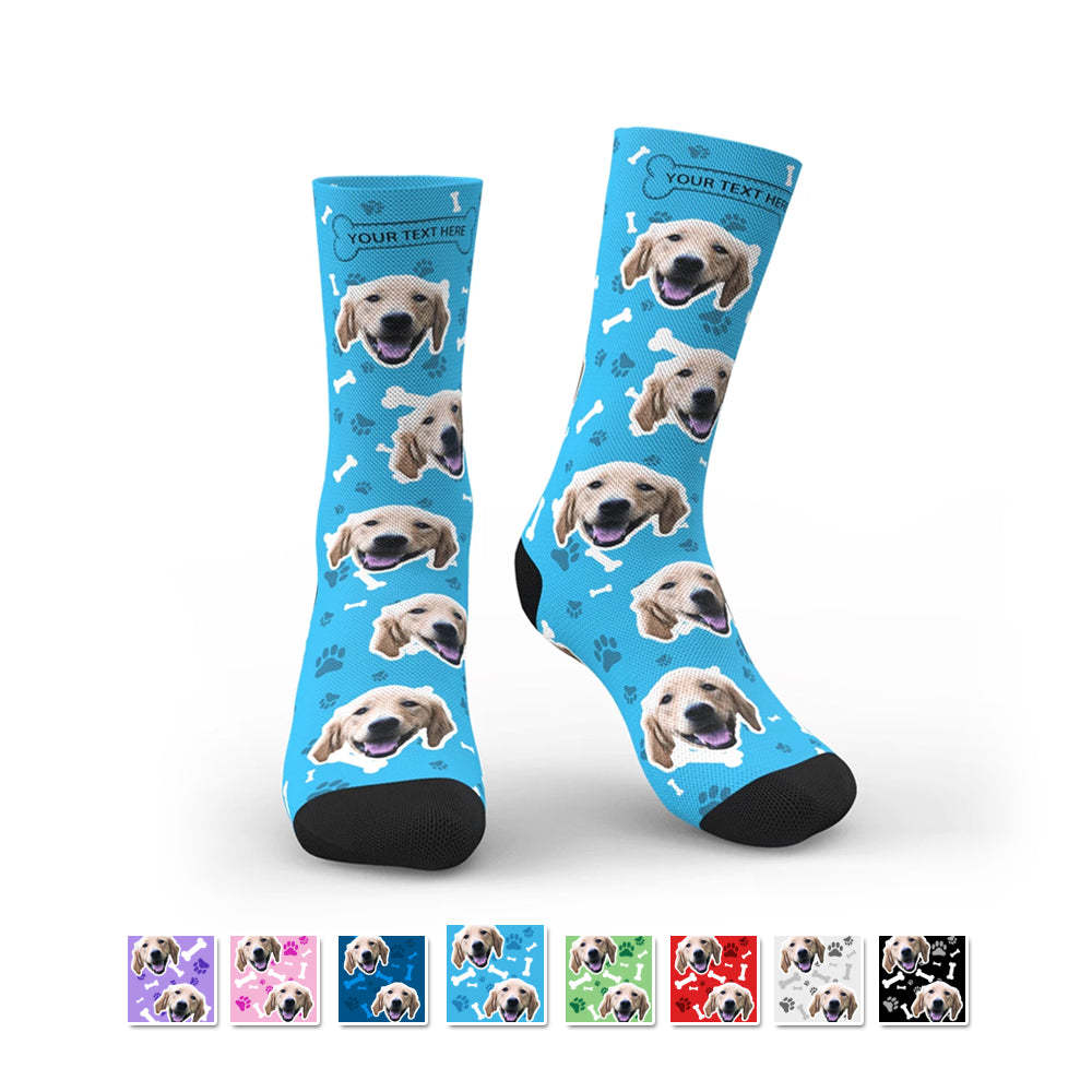 Custom Photo Socks Dog With Your Text