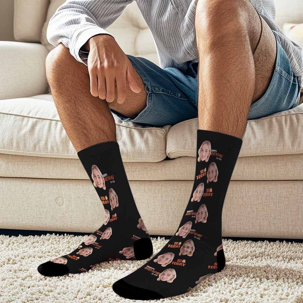Personalized Face Socks Age and Face Socks Birthday Gift Idea Happy Birthday To You - MyPhotoSocksAu