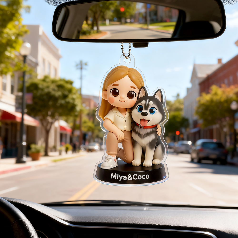 Custom Acrylic Car Hanger - Funny Gifts for Cute Pet Moment - Custom Gift for Pet Lovers - MyPhotoSocksAu