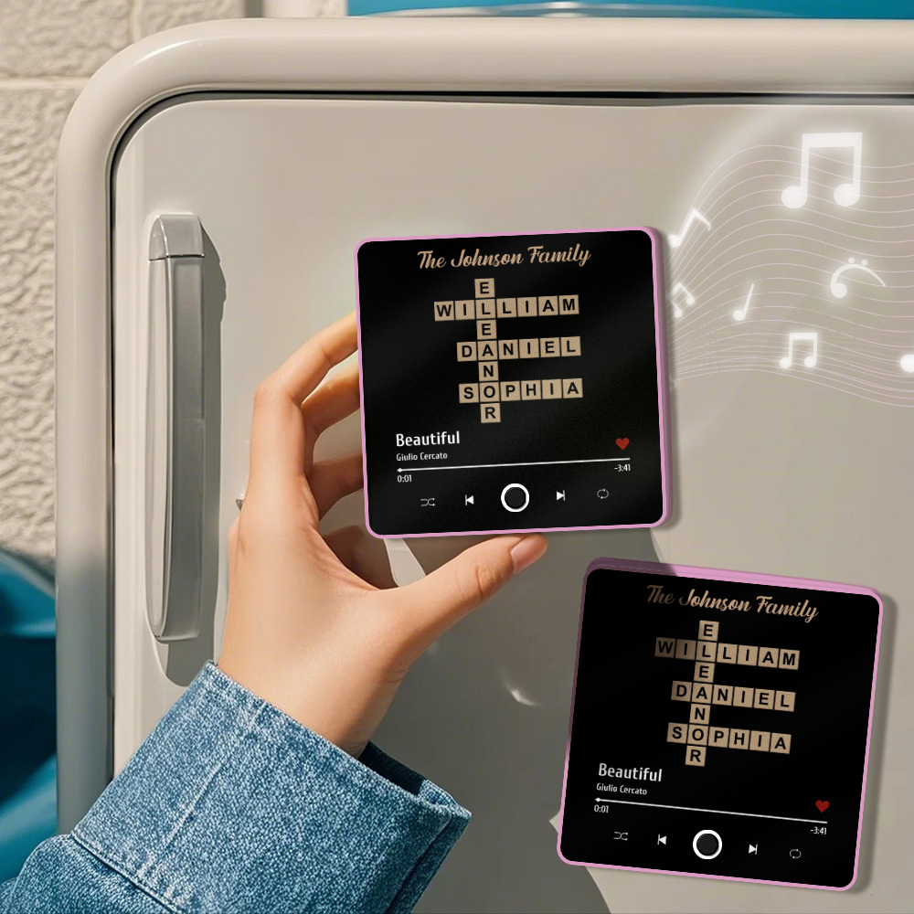 Custom Photo Album Music Fridge Magnet Love You Gift for Lover Custom Music Fridge Magnet Pro - MyPhotoSocksAu