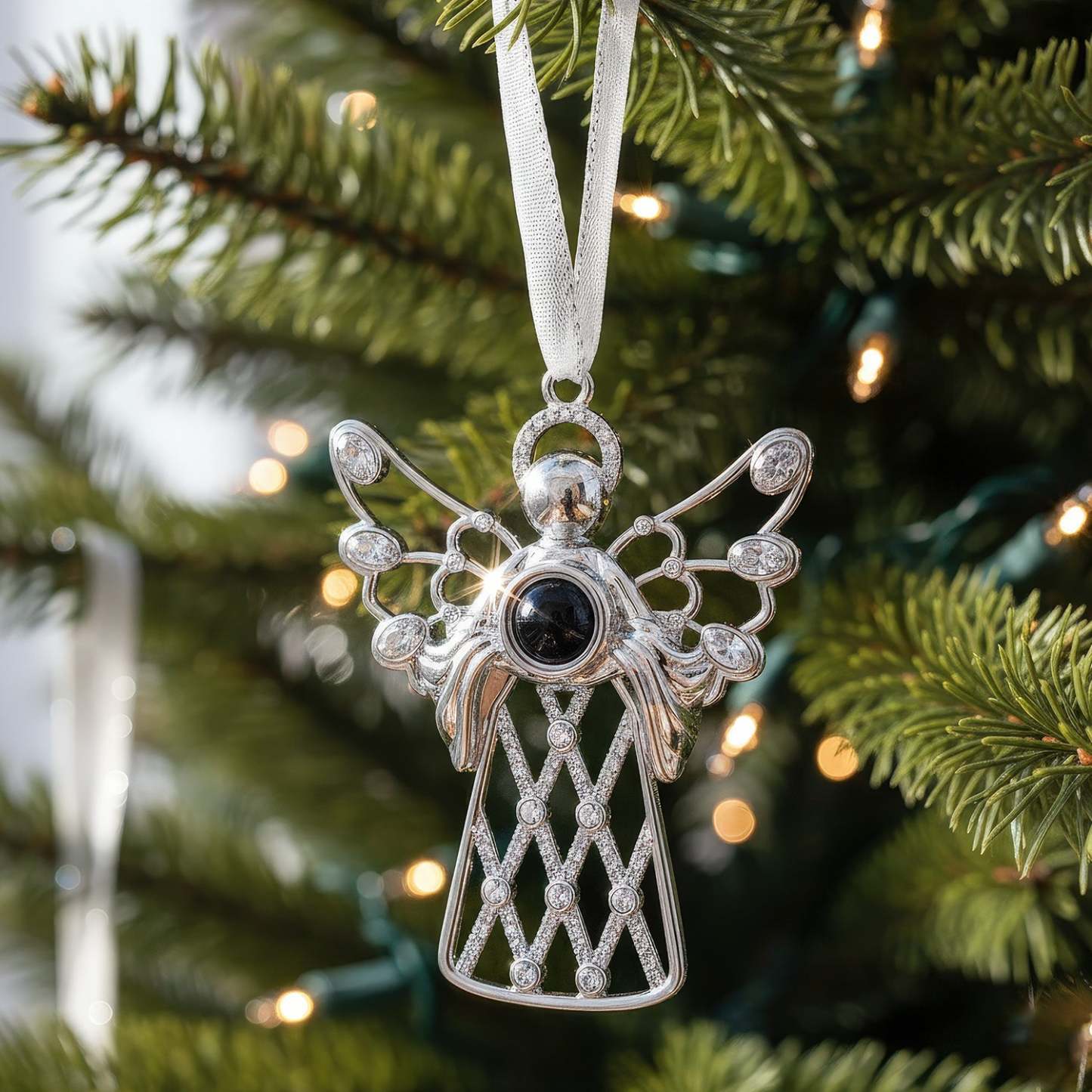 Personalized Ornate Snowflake Photo Ornament Projection Gem Ornament Christmas Tree Ornament Christmas Gifts - MyPhotoSocksAu