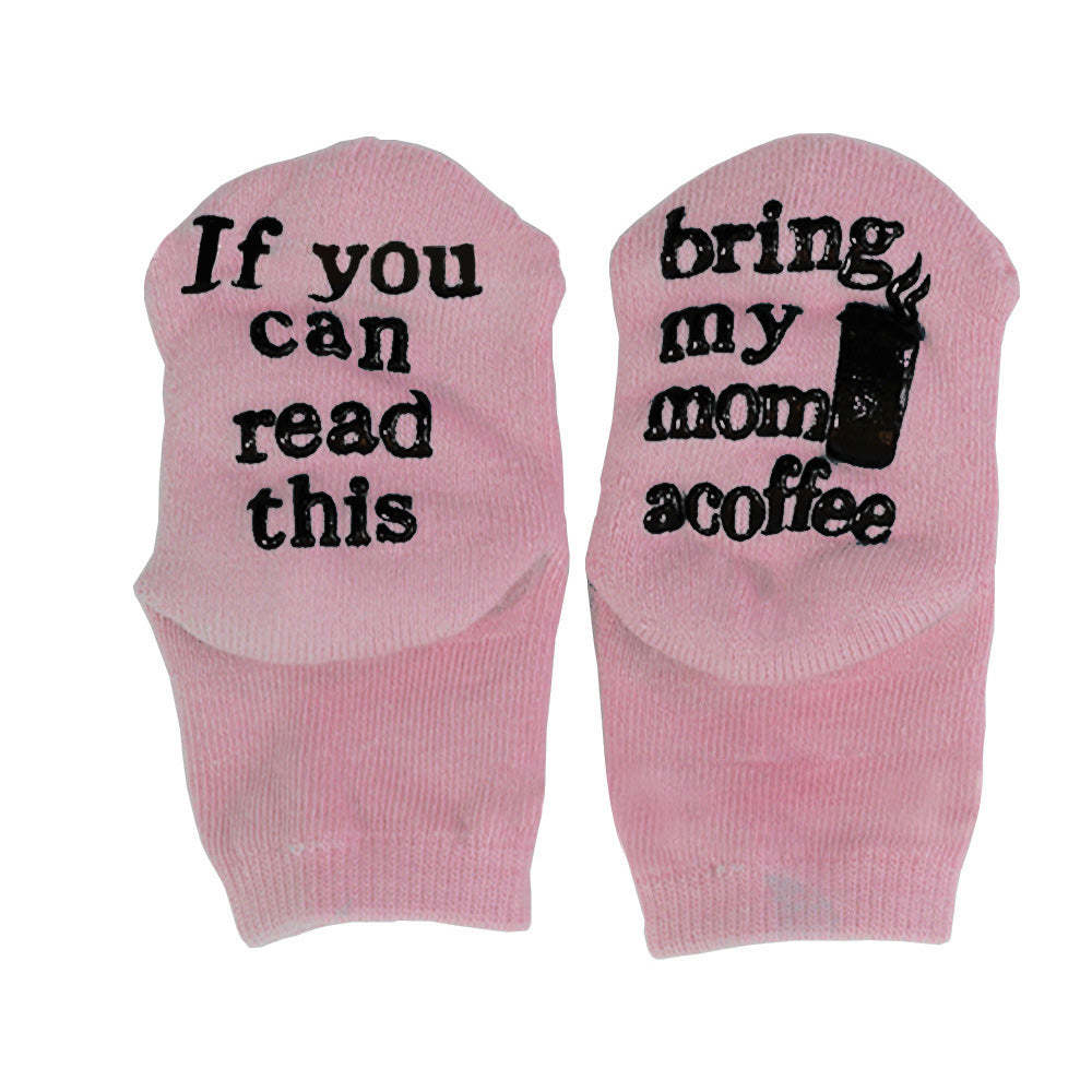 Unisex Baby Alphabet Socks, If you Can Read This Bring my Mom a Coffee, Baby Socks, Baby Gifts - My Photo Socks AU