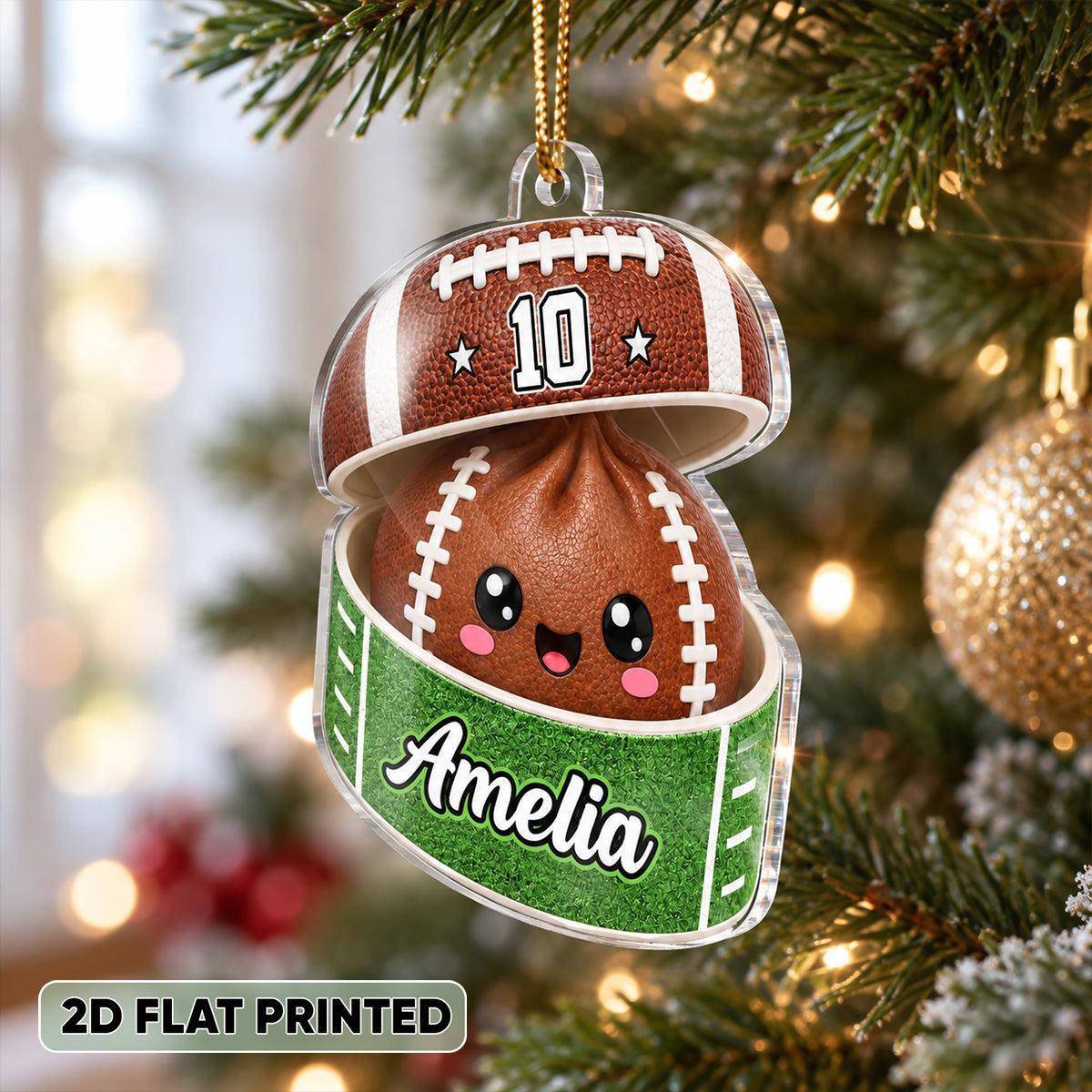 Custom Ball Games Dumpling Squishy Style - Personalized Acrylic Ornament - Christmas Gift for Daughter, Son, Grandkids - MyPhotoSocksAu