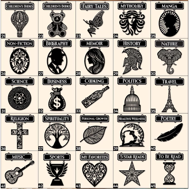 Handcrafted Bookshelf Dividers, Tavern Bookshelf Signs, Home Library Decor, Book Gift, Library Organizers, Reader Gift - MyPhotoSocksAu