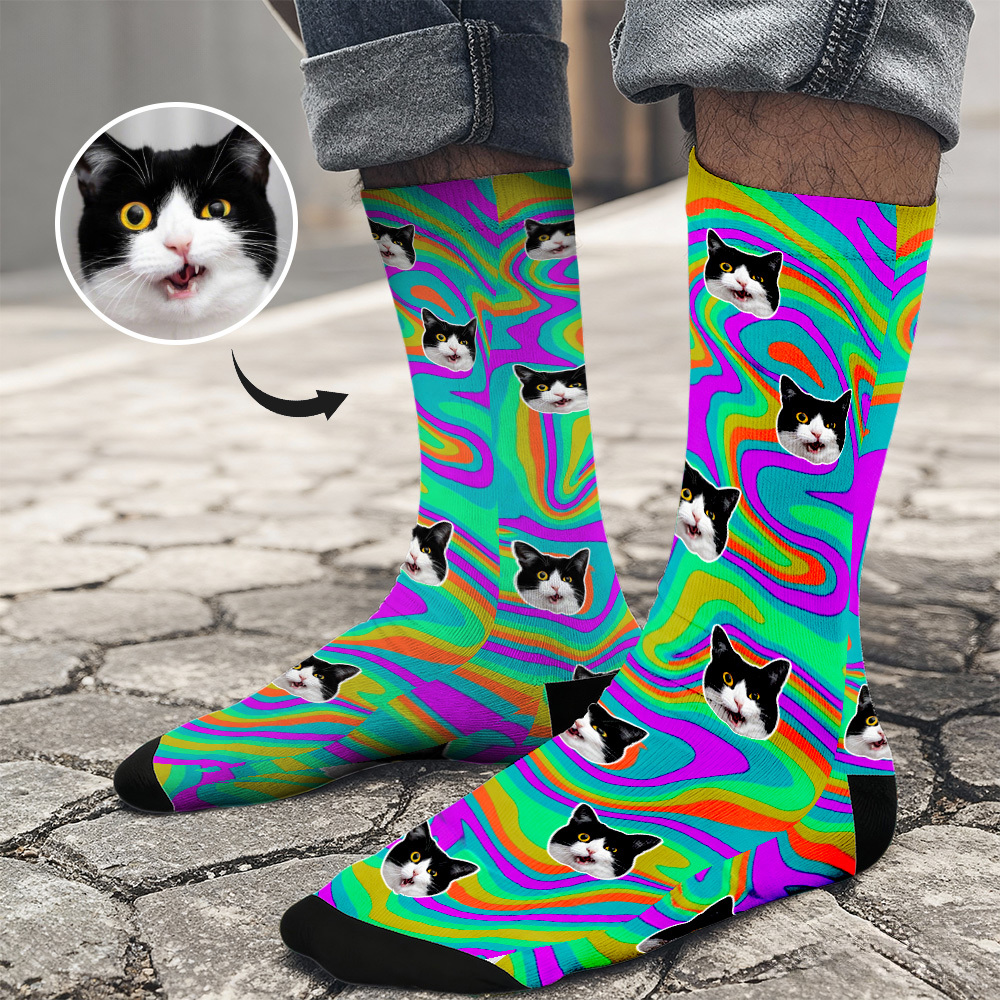 Custom Christmas Face Printed Socks Personalized Funny Custom Design Best Gift Idea for Xmas - MyPhotoSocksAu