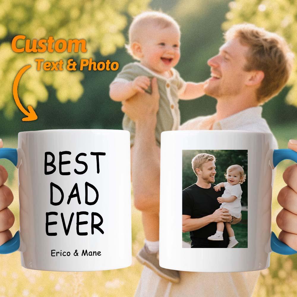 Custom Father’s Day Mug with Photo Custom Coffee Cup for Dad Best Dad Gift - MyPhotoSocksAu