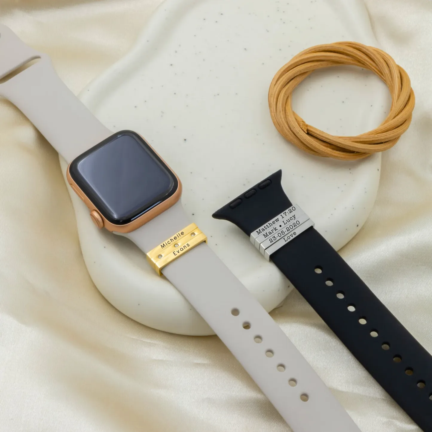 Personalized Watch Band Name Charm, custom gift for her, apple watch charms accessories, gift for girlfriend, Christmas gift, mothers day - MyPhotoSocksAu