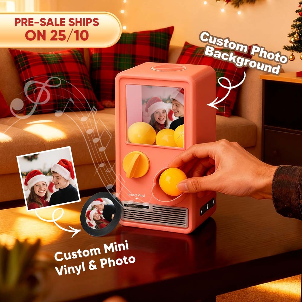 Personalized Music and Photo Music Gachapon Machine Custom Song Mini Record Box Retro Christmas Gifts for Her - MyPhotoSocksAu