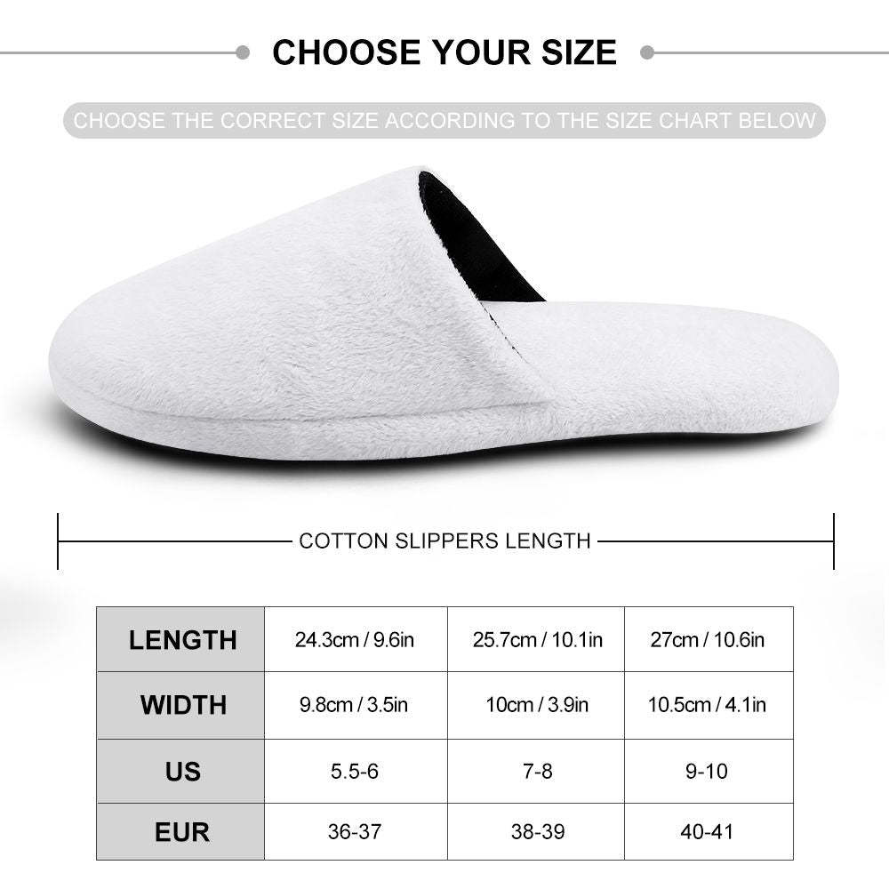 Custom Face Women's and Men's Slippers Personalized Heart Casual House Shoes Indoor Outdoor Bedroom Cotton Slippers - My Photo Socks AU