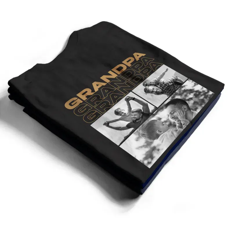 Custom Photo B&W T-shirt - Gift For Father - Personalized T Shirt - MyPhotoSocksAu