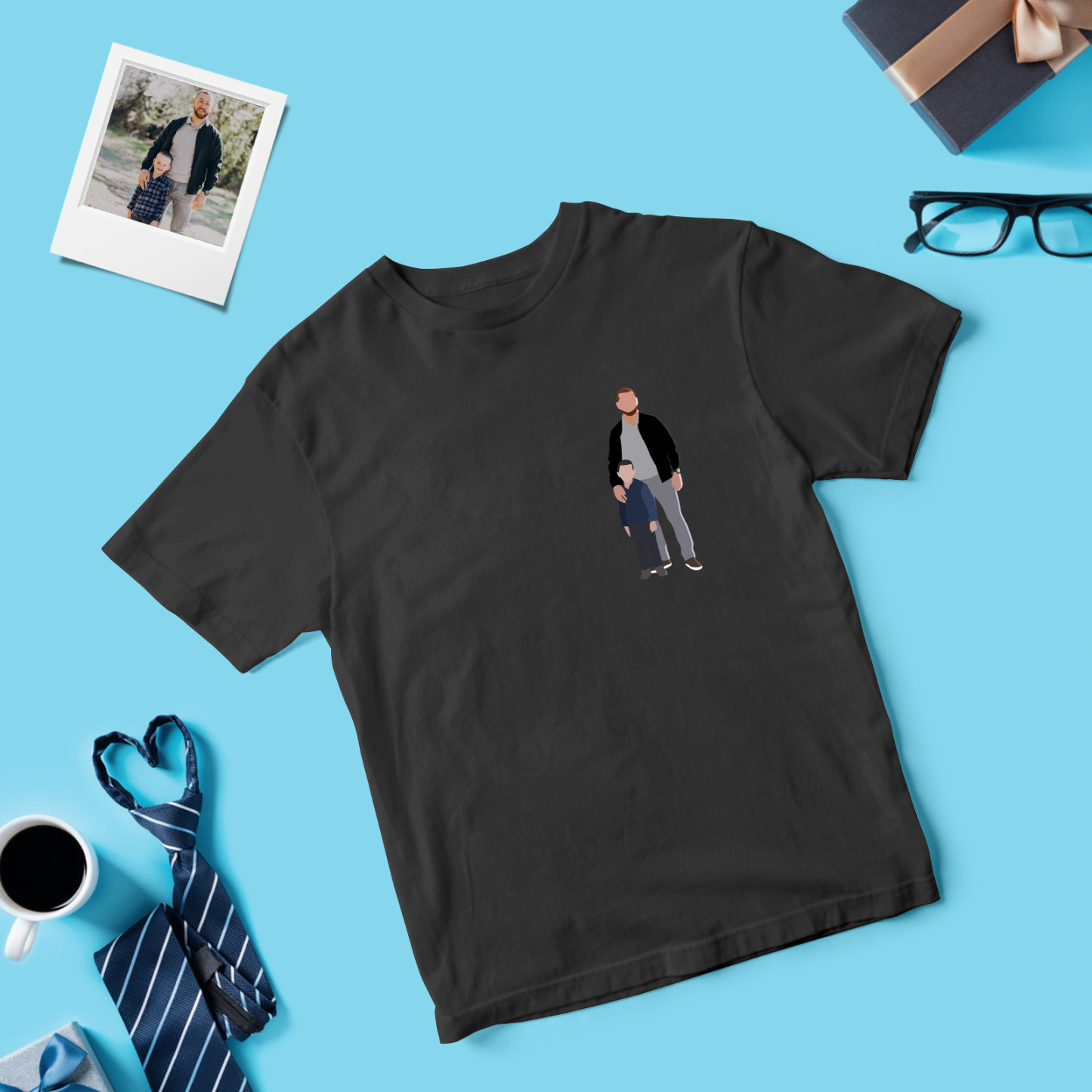 Custom Face T Shirt Personalized Dad Bod Father Figure Funny Face T Shirt Fathers Day Gift - MyPhotoSocksAu