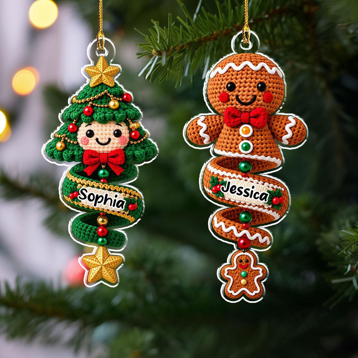 Custom Family Ornament, Christmas Gift for Family Members •  Merry Little Miracle - Personalized Acrylic Ornament - MyPhotoSocksAu