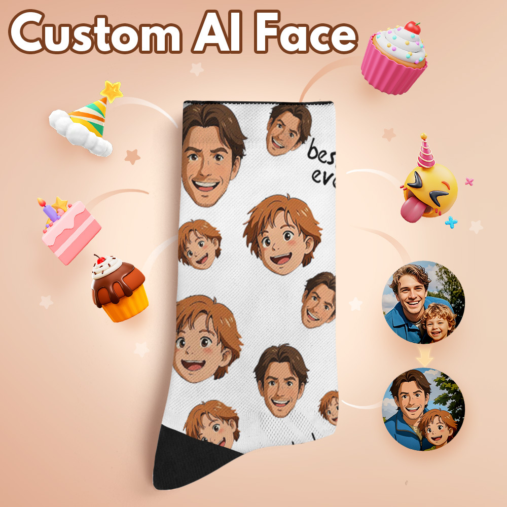Custom Face Socks Breathable Add Pictures Colorful Photo Socks Gifts