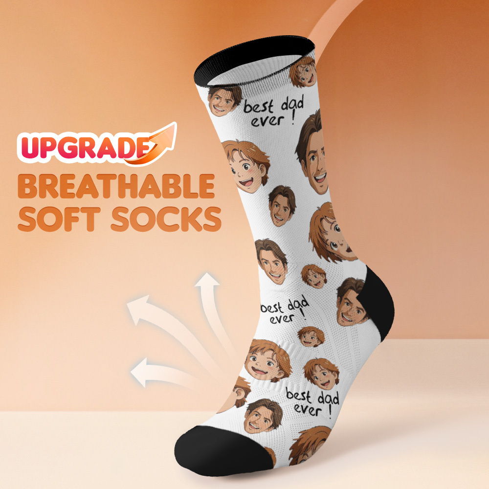 Custom Face Socks Breathable Add Pictures Colorful Photo Socks Gifts