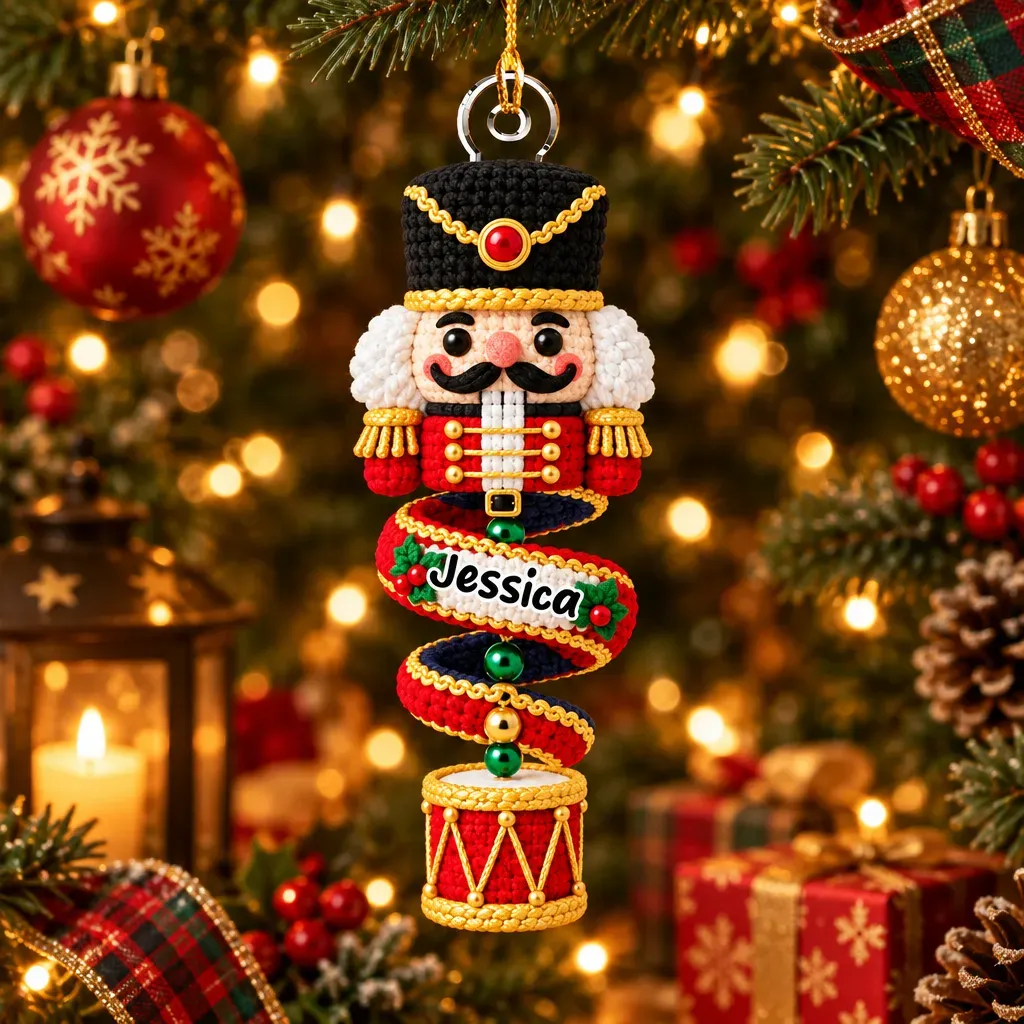 Custom Family Ornament, Christmas Gift for Family Members •  Merry Little Miracle - Personalized Acrylic Ornament - MyPhotoSocksAu