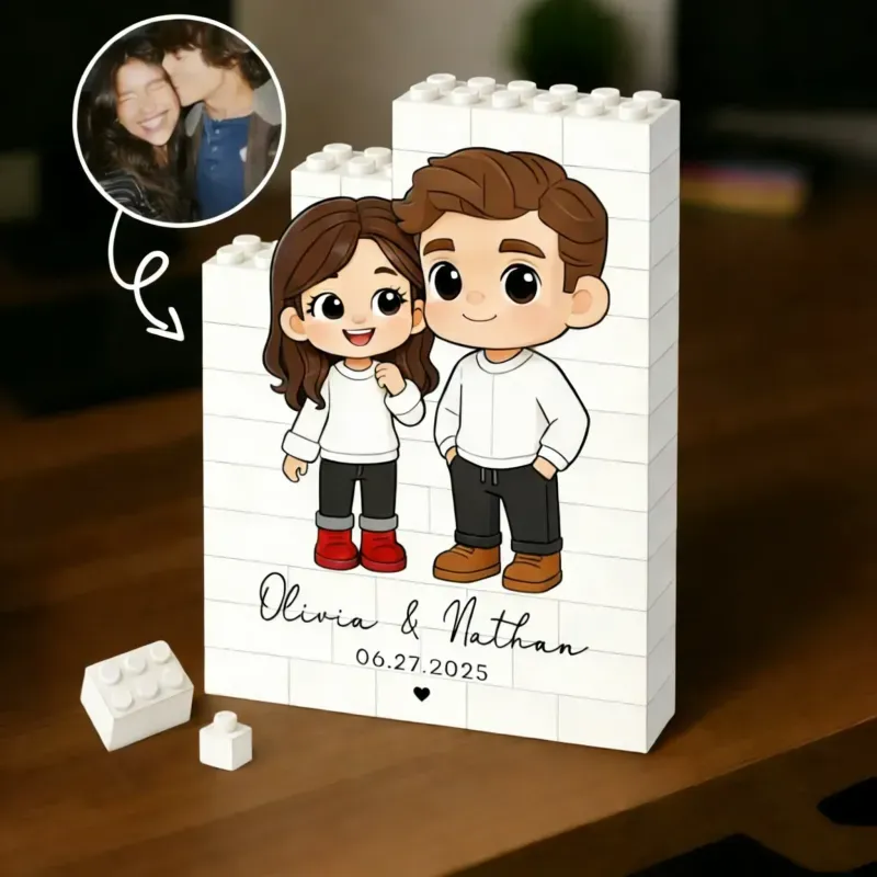 Custom Photo Brick Puzzle Frame – Build Your Love, A Romantic Couple Gift for Valentine’s Day & Anniversaries - MyPhotoSocksAu