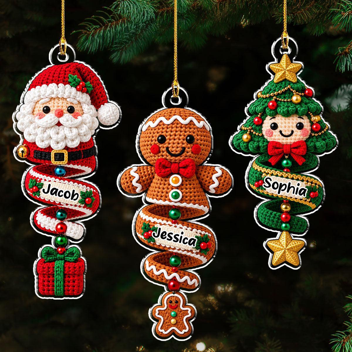 Custom Family Ornament, Christmas Gift for Family Members •  Merry Little Miracle - Personalized Acrylic Ornament - MyPhotoSocksAu