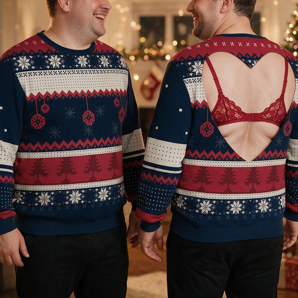 Custom Funny Ugly Sweatshirt, Couple Christmas Gift • Funny Man - Personalized All-Over-Print Sweatshirt - MyPhotoSocksAu