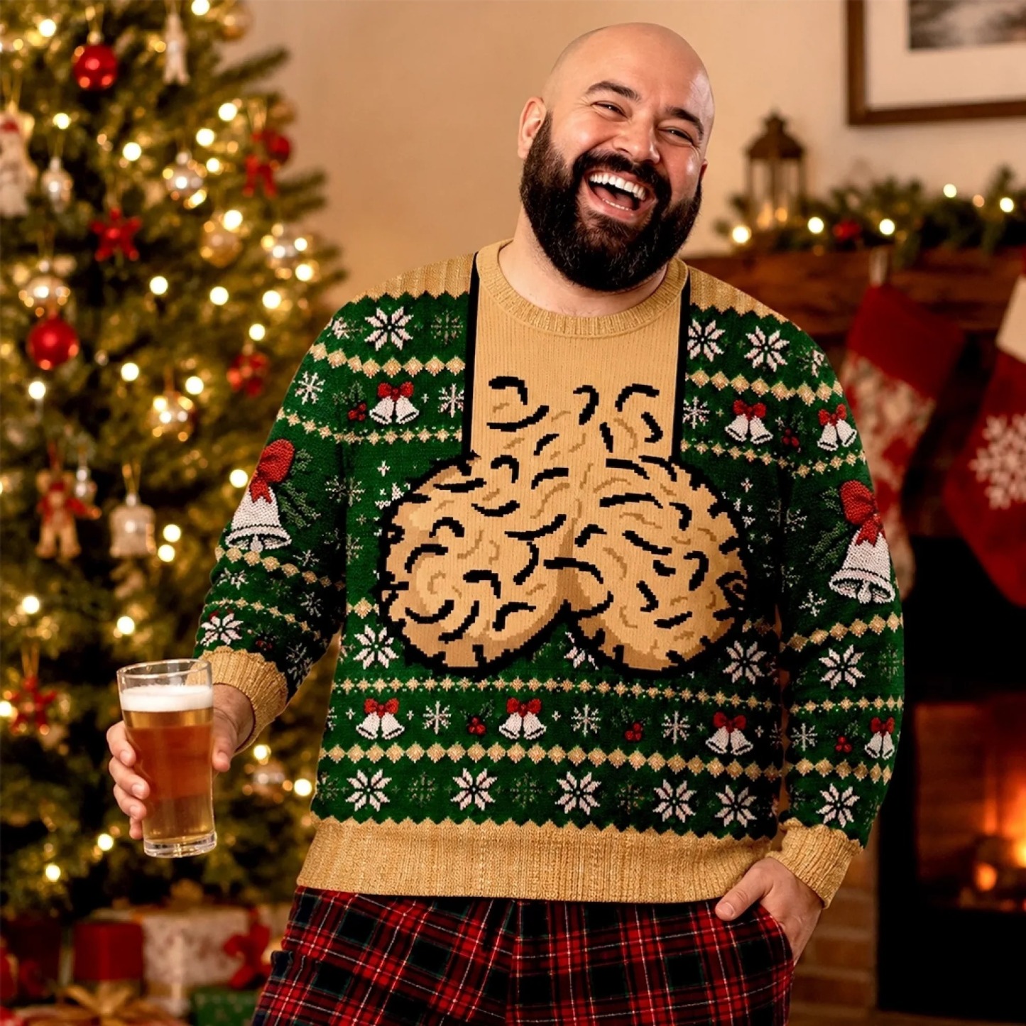 Custom Funny Ugly Sweatshirt - Personalized Christmas Birthday Gifts For Husband, Son, Grandson, Brother, Grandpa, Dad, Yourself - Jingle Balls All The Way Today - MyPhotoSocksAu