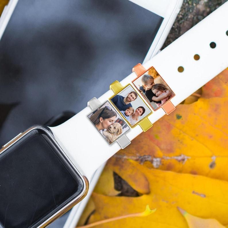 Personalized Watch Band Charm, Custom Photo Smart Watch Charm, Customized Picture Watch Strap Charm, Engraved Smart Watch Accessory - MyPhotoSocksAu