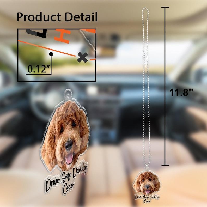 Fathers Day Gifts For Dog Dad, Custom Hanging Pet Photo Car Ornament, Dog Lovers Gifts, Car Accessories, Personalized Drive Safe Daddy Gifts - MyPhotoSocksAu