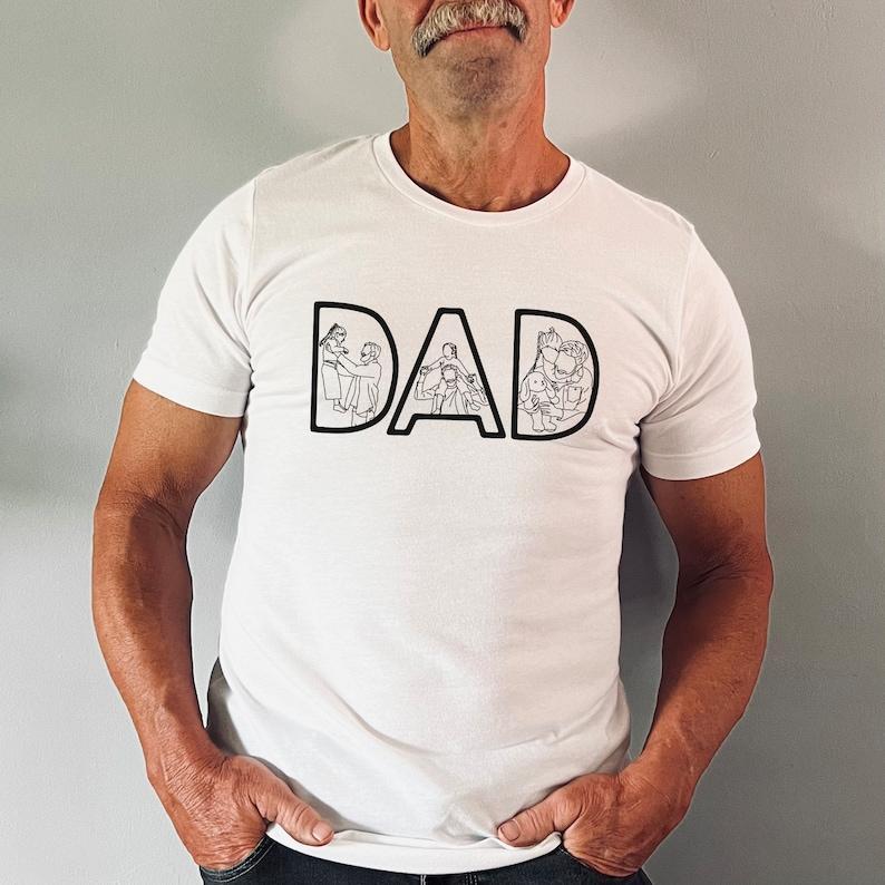 Custom Photo Shirt for Dad, Father's Day Tshirt, Personalized Dad Portrait Shirt, Fathers Day Gifts, Dad Birthday Gifts, Gift for Husband - MyPhotoSocksAu