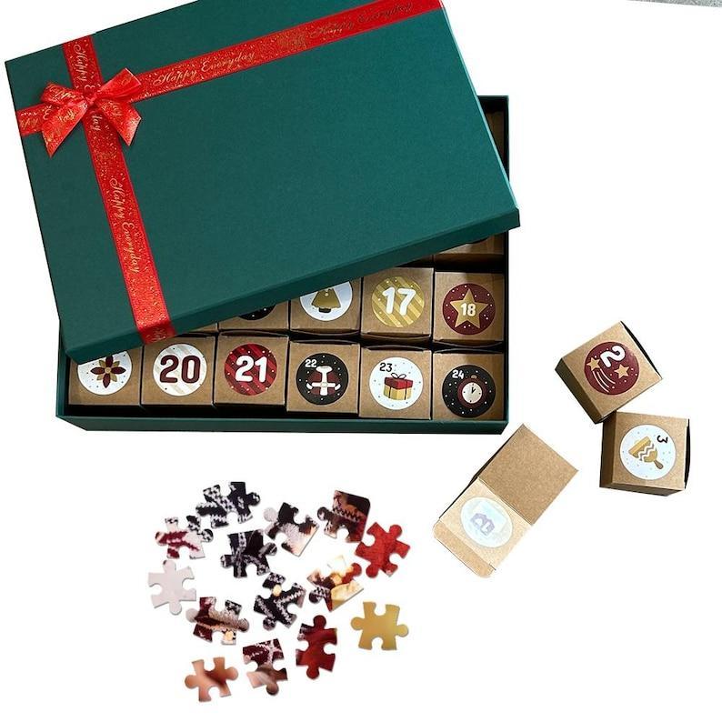 Personalized Photo Advent Calendar, Custom Christmas Countdown Jigsaw Puzzle, Unique Holiday Gift Toy, Personalized Jigsaw Puzzle Adult